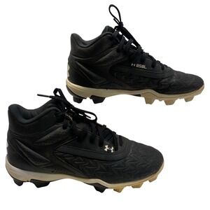 Under Armour Leadoff Mid 3.0 RM Baseball Cleats Mens 7 Black White 3027446-001